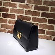 GUCCI Padlock Medium Gg Shoulder Bag Full Black Leather 409486 Size 30 x 19 x 10 cm - 6