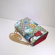 GUCCI Padlock Medium Gg Shoulder Bag Blue Flower And Red 409486 Size 30 x 19 x 10 cm - 5