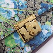 GUCCI Padlock Medium Gg Shoulder Bag Blue Flower And Red 409486 Size 30 x 19 x 10 cm - 4