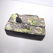 GUCCI Padlock Medium Gg Shoulder Bag Green Flower Grams 409486 Size 30 x 19 x 10 cm - 5