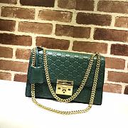 GUCCI Padlock Medium Gg Shoulder Bag Green Pressure 409486 Size 30 x 19 x 10 cm - 1