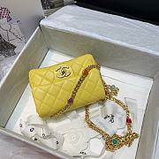 CHANEL Mini Flap Bag Yellow AS2379 Size 17 x 12 x 8 cm - 6