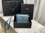 YSL Solferino Satchel In Box Leather Turquoise Green 634306 Size 19x13x5 cm - 1