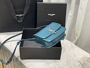 YSL Solferino Satchel In Box Leather Turquoise Green 634306 Size 19x13x5 cm - 4