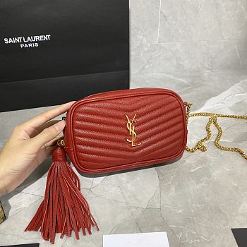 YSL Lou Camera Bag In Quilted Leather Red 585040 Size 18×10×5 cm