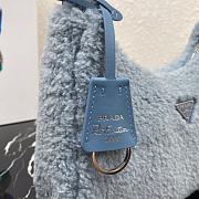 Prada Re-Edition 2000 Shearling Mini Bag Blue 1NE515 Size 23x14x5 cm - 5