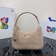Prada Re-Edition 2000 Shearling Mini Bag Beige 1NE515 Size 23x14x5 cm - 1