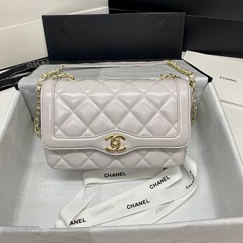 Chanel Flap Bag Smooth Leather White AS2058 Size 23x15x7.5 cm