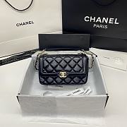 Chanel Flap Bag Smooth Leather Black AS2058 Size 23x15x7.5 cm - 6