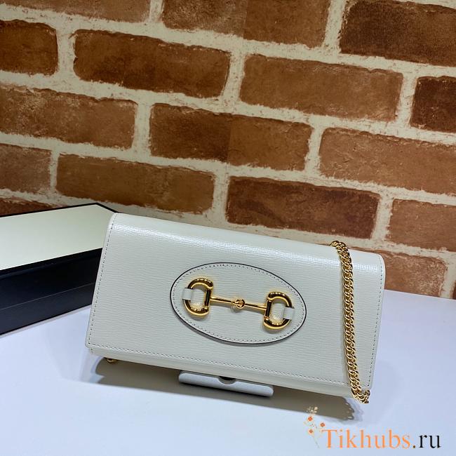 GUCCI Horsebit 1955 Zip Around Wallet White 621888 Size 19 x 10 x 2.5 cm - 1