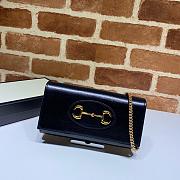 GUCCI Horsebit 1955 Zip Around Wallet Black 621888 Size 19 x 10 x 2.5 cm - 1