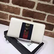 GUCCI Large Zip Around Wallet Sylvie Meter White 476083 Size 19 x 10 x 2.5 cm - 1