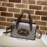 GUCCI Horsebit 1955 Mini Top Handle Bag Brown 645453 Size 23 x 16 x 12 cm - 1