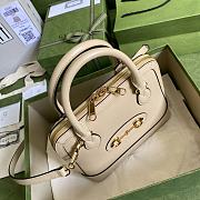 GUCCI Horsebit 1955 Small Top Handle Bag Full Oatmeal Skin 621220 Size 25 x 24 x 9 cm - 4