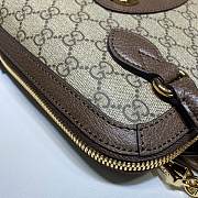 GUCCI Horsebit 1955 Small Top Handle Bag Brown PVC/Brown 621220 Size 25 x 24 x 9 cm - 4