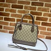 GUCCI Horsebit 1955 Small Top Handle Bag Brown PVC/Brown 621220 Size 25 x 24 x 9 cm - 3