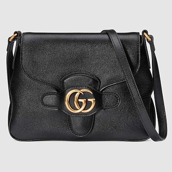 GUCCI Small Messenger Bag With Black Full Leather 648934 Size 23.5 x 17.5 x 5 cm