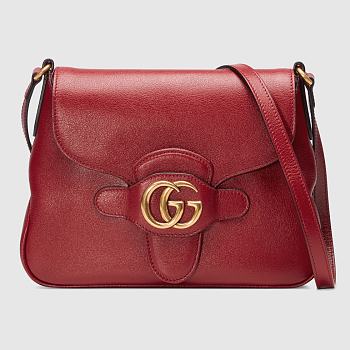 GUCCI Small Messenger Bag With Red Full Leather 648934 Size 23.5 x 17.5 x 5 cm