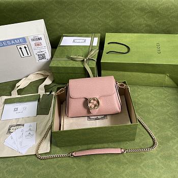GUCCI Small Interlocking G Shoulder Bag Pink 607720 Size 22 x 15 x 7 cm