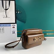 GUCCI Horsebit 1955 Small Gg Supreme Brown Full Leather 645454 Size 22.5 x 17 x 6.5 cm - 3