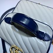 GG Marmont Mini Top Handle Bag White With Blue 583571 Size 21x15.5x8 cm - 6