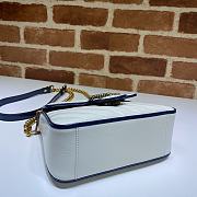 GG Marmont Mini Top Handle Bag White With Blue 583571 Size 21x15.5x8 cm - 4