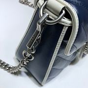 GG Marmont Mini Top Handle Bag Blue And White 583571 Size 21x15.5x8 cm - 4