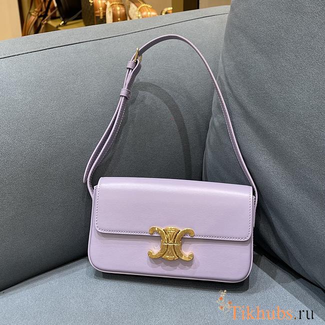CELINE Arc De Triomphe Armpit Bag Lilac Purple BF4 Size 20 × 10 × 4 cm - 1