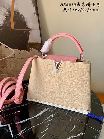 LV Capucines Small Handbag Apricot M55910 Size 27 x 21 x 10 cm