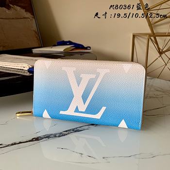 LV Zippy Wallet Blue M80361 Size 19.5 X 10.5 X 2.5 cm