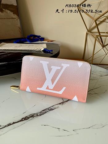 LV Zippy Wallet Nude Pink M80361 Size 19.5 X 10.5 X 2.5 cm