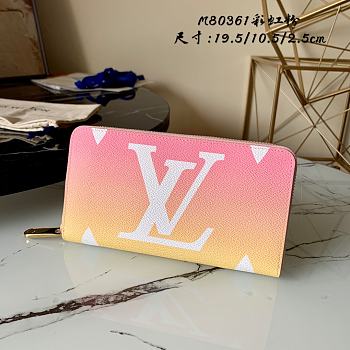 LV Zippy Wallet Rainbow Pink M80361 Size 19.5 X 10.5 X 2.5 cm