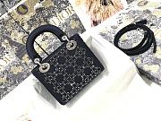 DIOR Lady Silk Hot-Stamped Diamonds Black M0505 Size 17 x 15 x 7 cm - 3