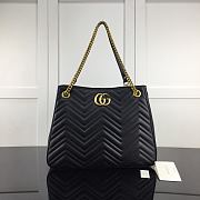 GG Marmont Matelassé Shoulder Bag In Black Leather 453569 Size 36 x 27 x 14 cm - 1