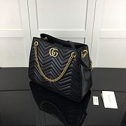 GG Marmont Matelassé Shoulder Bag In Black Leather 453569 Size 36 x 27 x 14 cm - 3