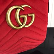 Gucci GG Marmont Quilted Velvet Bucket Bag Red 525081 Size 21 x 22 x 11 cm - 2