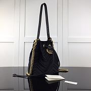 Gucci GG Marmont Quilted Velvet Bucket Bag Black 525081 Size 21 x 22 x 11 cm - 4