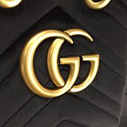 Gucci GG Marmont Quilted Velvet Bucket Bag Black 525081 Size 21 x 22 x 11 cm - 2