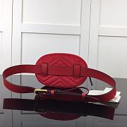 Gucci GG Marmont Matelasse Belt Bag Red Velvet 476434 Size 18 x 11 x 5 cm - 4