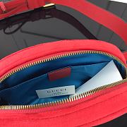 Gucci GG Marmont Matelasse Belt Bag Red Velvet 476434 Size 18 x 11 x 5 cm - 6