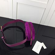 Gucci GG Marmont Matelasse Belt Bag Purple Velvet 476434 Size 18 x 11 x 5 cm - 2