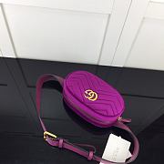 Gucci GG Marmont Matelasse Belt Bag Purple Velvet 476434 Size 18 x 11 x 5 cm - 4