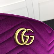 Gucci GG Marmont Matelasse Belt Bag Purple Velvet 476434 Size 18 x 11 x 5 cm - 5