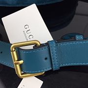 Gucci GG Marmont Matelasse Belt Bag Blue Velvet 476434 Size 18 x 11 x 5 cm - 2