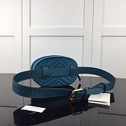 Gucci GG Marmont Matelasse Belt Bag Blue Velvet 476434 Size 18 x 11 x 5 cm - 3