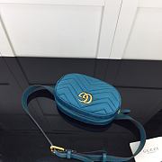 Gucci GG Marmont Matelasse Belt Bag Blue Velvet 476434 Size 18 x 11 x 5 cm - 4