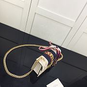 Gucci Sylvie Leather Mini Chain Bag White 431666 Size 19 x 14 x 7.5 cm - 5