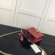 Gucci Sylvie Leather Mini Chain Bag Red 431666 Size 19 x 14 x 7.5 cm - 5