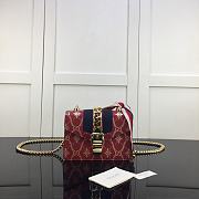 Gucci Sylvie Leather Mini Chain Bag Red 431666 Size 19 x 14 x 7.5 cm - 4