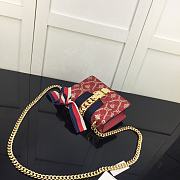 Gucci Sylvie Leather Mini Chain Bag Red 431666 Size 19 x 14 x 7.5 cm - 3